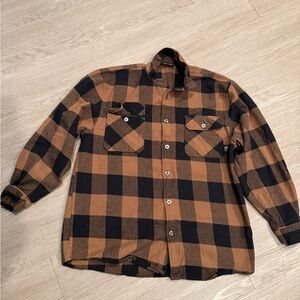 Alpha Industries Brown and Black Plaid Sweater